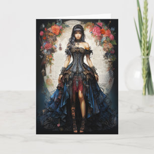 Agradecimiento Tarjeta de Felicitación de Chica Gótica de Fantasí