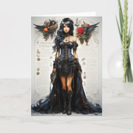 Agradecimiento Tarjeta de Felicitación de Chica Gótica de Fantasí