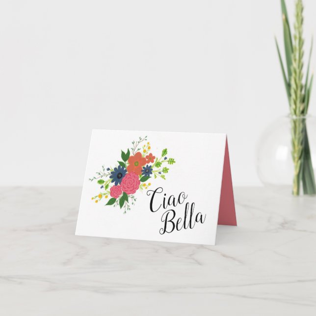 Agradecimiento Tarjeta de felicitación de Ciao Bella. (Anverso)