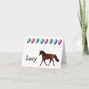 Agradecimiento Tarjeta de felicitación de cumpleaños con caballo