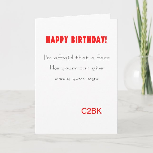 Agradecimiento tarjeta de felicitación de cumpleaños divertida (Anverso)