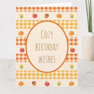 Agradecimiento Tarjeta de felicitación de cumpleaños en otoño,