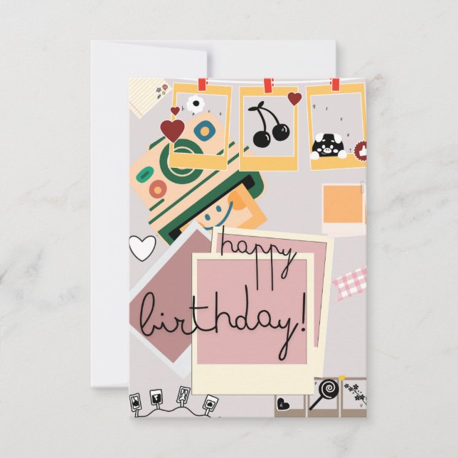 Agradecimiento tarjeta de felicitación de cumpleaños feliz (Anverso)