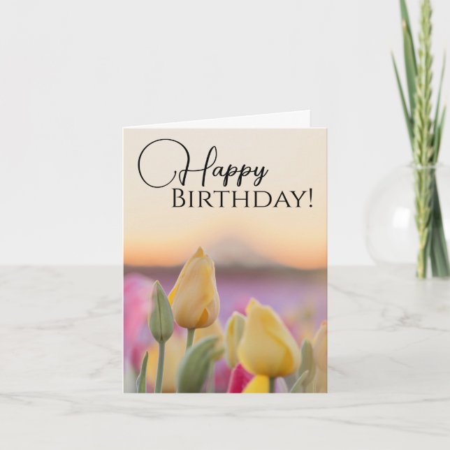 Agradecimiento Tarjeta de felicitación de cumpleaños Tulip (Anverso)