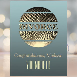 Agradecimiento Tarjeta de felicitación de divorcio oro platino