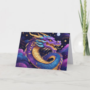 Agradecimiento tarjeta de felicitación de dragón celestial