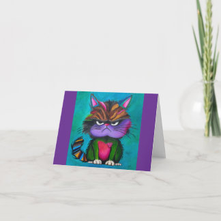 AGRADECIMIENTO TARJETA DE FELICITACIÓN DE GATO MALHUMORADO
