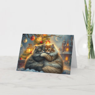Agradecimiento Tarjeta de felicitación de gatos para navidades