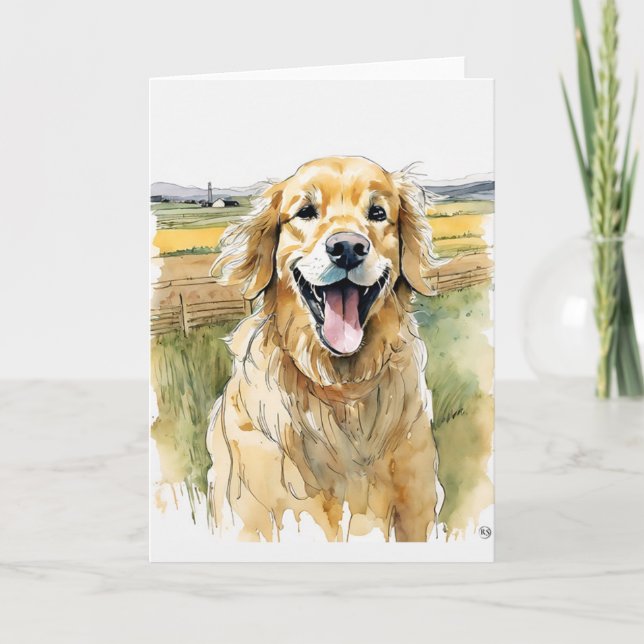 Agradecimiento Tarjeta de Felicitación de Golden Retriever (Anverso)