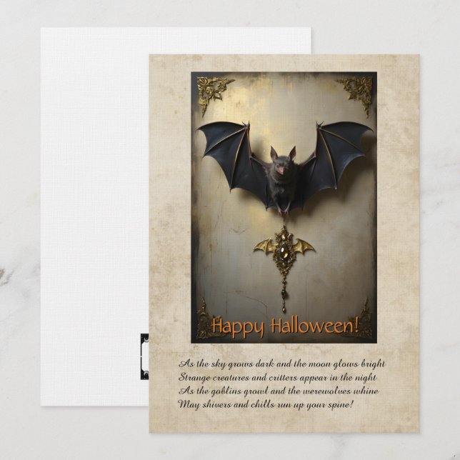 Agradecimiento Tarjeta de Felicitación de Halloween (Anverso / Reverso)