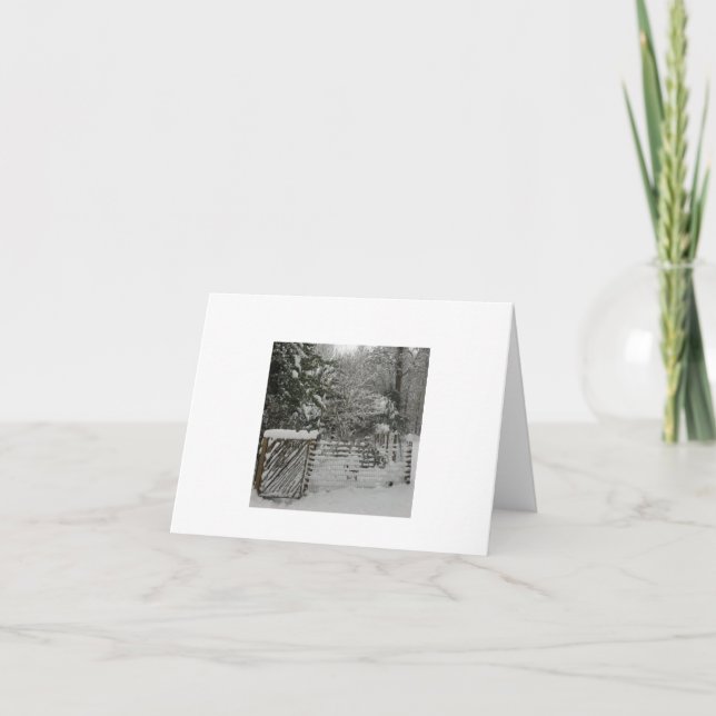 Agradecimiento Tarjeta de felicitación de invierno con puertas ne (Anverso)