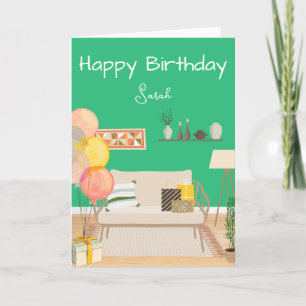 Agradecimiento Tarjeta de felicitación de la escena festiva de mo