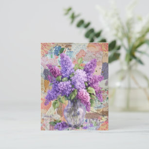 Agradecimiento Tarjeta de felicitación de Lilas Moradas en Jarrón
