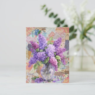 Agradecimiento Tarjeta de felicitación de Lilas Moradas en Jarrón
