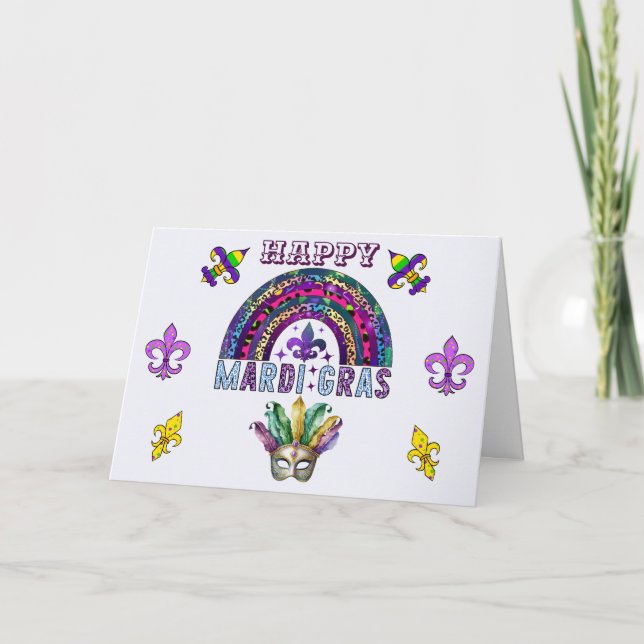 Agradecimiento Tarjeta de Felicitación de Mardi Gras (Anverso)