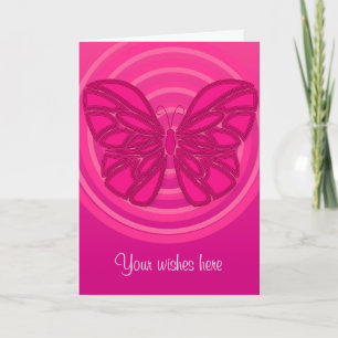 Agradecimiento Tarjeta de felicitación de mariposa rosa