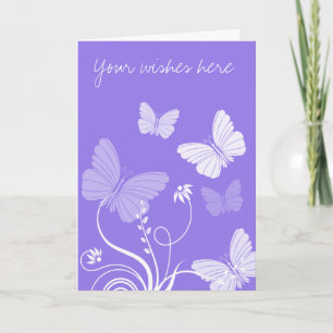 Agradecimiento Tarjeta de felicitación de mariposas púrpura