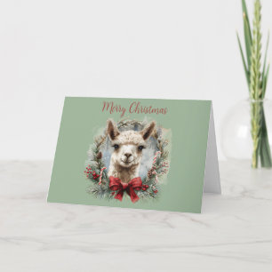 Agradecimiento Tarjeta de Felicitación de Navidad de Alpaca Adora