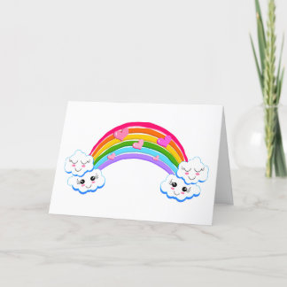 Agradecimiento Tarjeta de felicitación de nubes arco iris (en bla