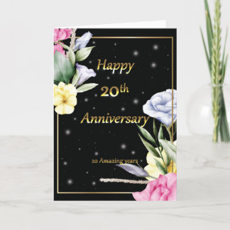 Agradecimiento Tarjeta de felicitación de oro del 20° aniversario
