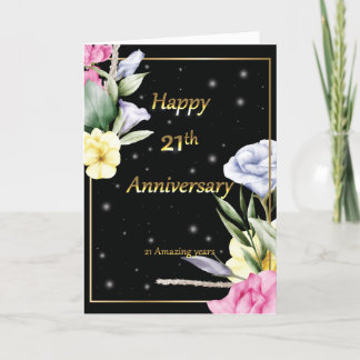 Agradecimiento Tarjeta de felicitación de oro del 21° aniversario