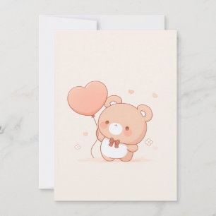 Agradecimiento Tarjeta de felicitación de oso lindo con globo de 