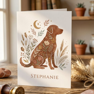 Agradecimiento Tarjeta de Felicitación de Perro Boho – Regalo par