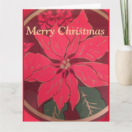Agradecimiento Tarjeta de felicitación de poinsettia de Navidad d
