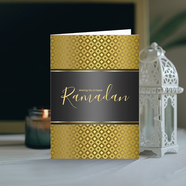 Agradecimiento Tarjeta de felicitación de Ramadán con patrón de r (Subido por el creador)
