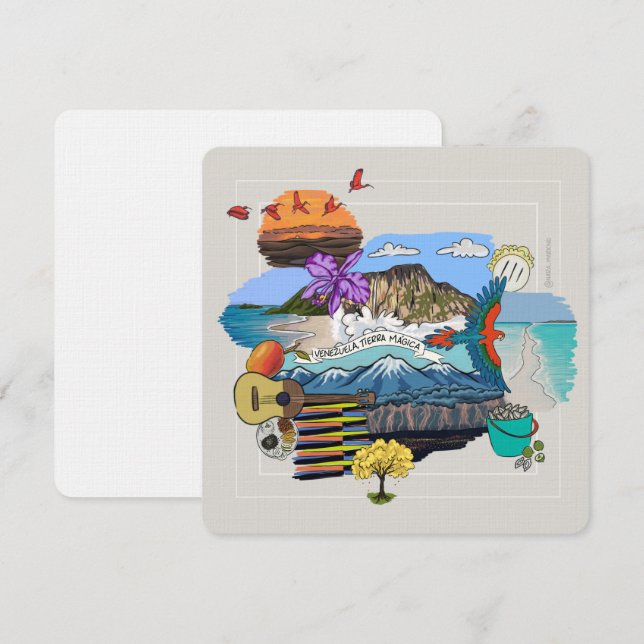 Agradecimiento Tarjeta de felicitación de Venezuela ✨ Magic Land (Anverso / Reverso)