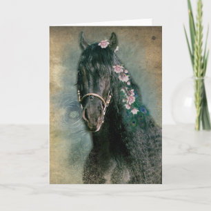 Agradecimiento Tarjeta de felicitación del caballo negro frisón
