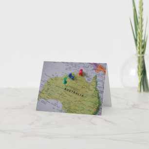 Agradecimiento Tarjeta de felicitación del mapa de Australia
