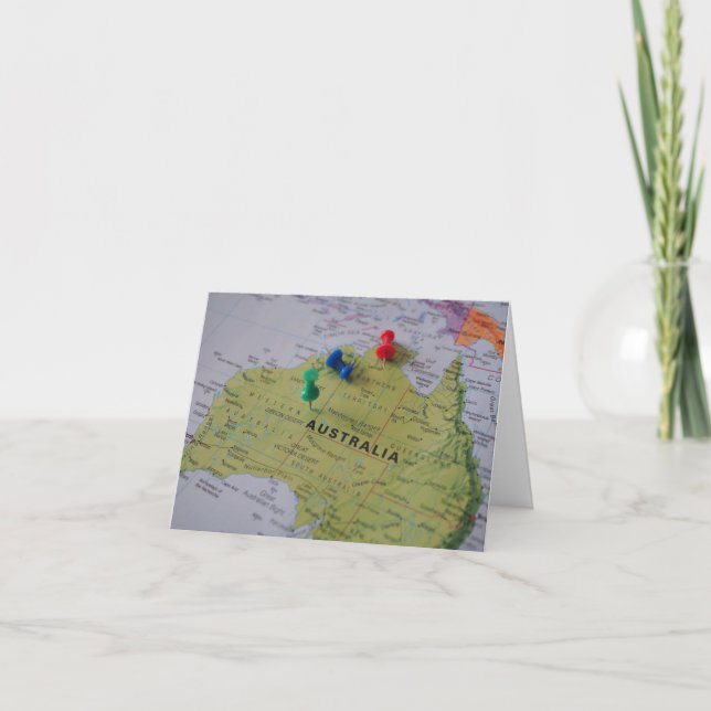 Agradecimiento Tarjeta de felicitación del mapa de Australia  (Anverso)