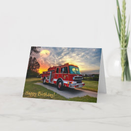 Agradecimiento Tarjeta de felicitación del motor de bomberos de c