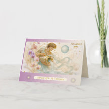 Tarjeta de felicitación del zodíaco Acuario Art No