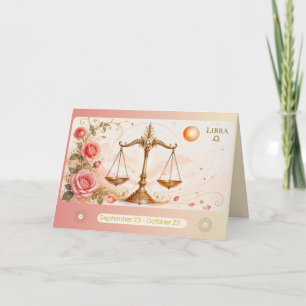 Agradecimiento Tarjeta de felicitación del zodíaco Libra Art Nouv