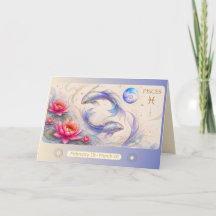 Tarjeta de felicitación del zodíaco Piscis Art Nou