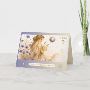 Agradecimiento Tarjeta de felicitación del zodíaco Virgo Art Nouv