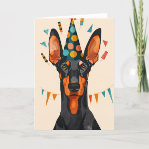 Agradecimiento Tarjeta de felicitación Doberman Birthday Party