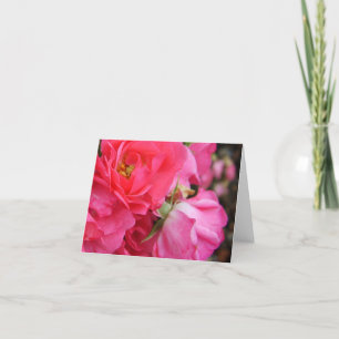 Agradecimiento Tarjeta de felicitación en blanco con flores de ro