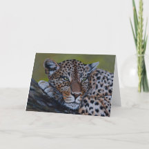 Tarjeta de felicitación en blanco de leopardo