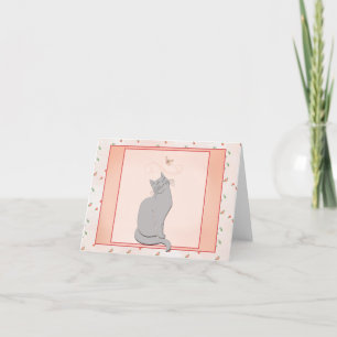 Agradecimiento Tarjeta de felicitación femenina dulce para gatos