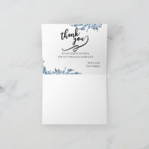 Tarjeta de Felicitación Floral Azul Elegante