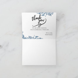 Agradecimiento Tarjeta de Felicitación Floral Azul Elegante 