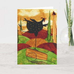 Agradecimiento Tarjeta de Felicitación - Gallo Toscano Caprichoso