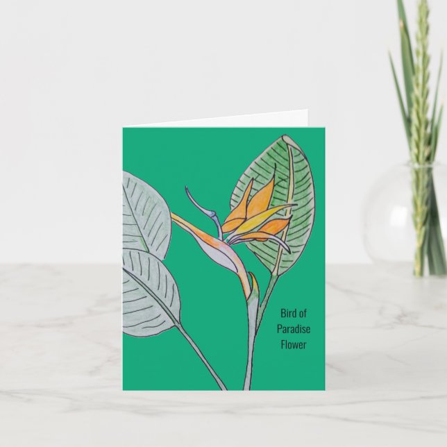 Agradecimiento Tarjeta de felicitación Green Blank de Ave Flower  (Anverso)