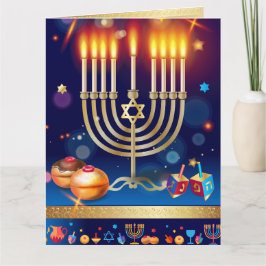Agradecimiento Tarjeta de felicitación hermosa de Menorah del oro