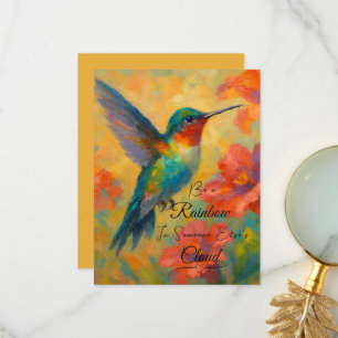 Agradecimiento Tarjeta de Felicitación Hermosa Floral Colibrí