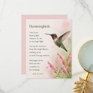 Agradecimiento Tarjeta de felicitación hermosa floral colibrí