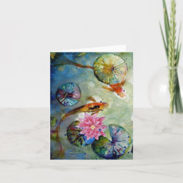 Agradecimiento Tarjeta de felicitación Koi Fish BLANK